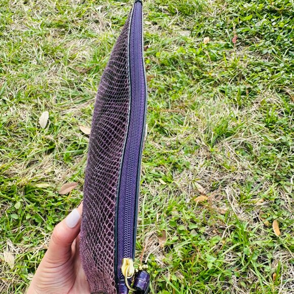 Coach F67523 purple snakeskin embossed tech pouch NWT MSRP $138 - Picture 7 of 12